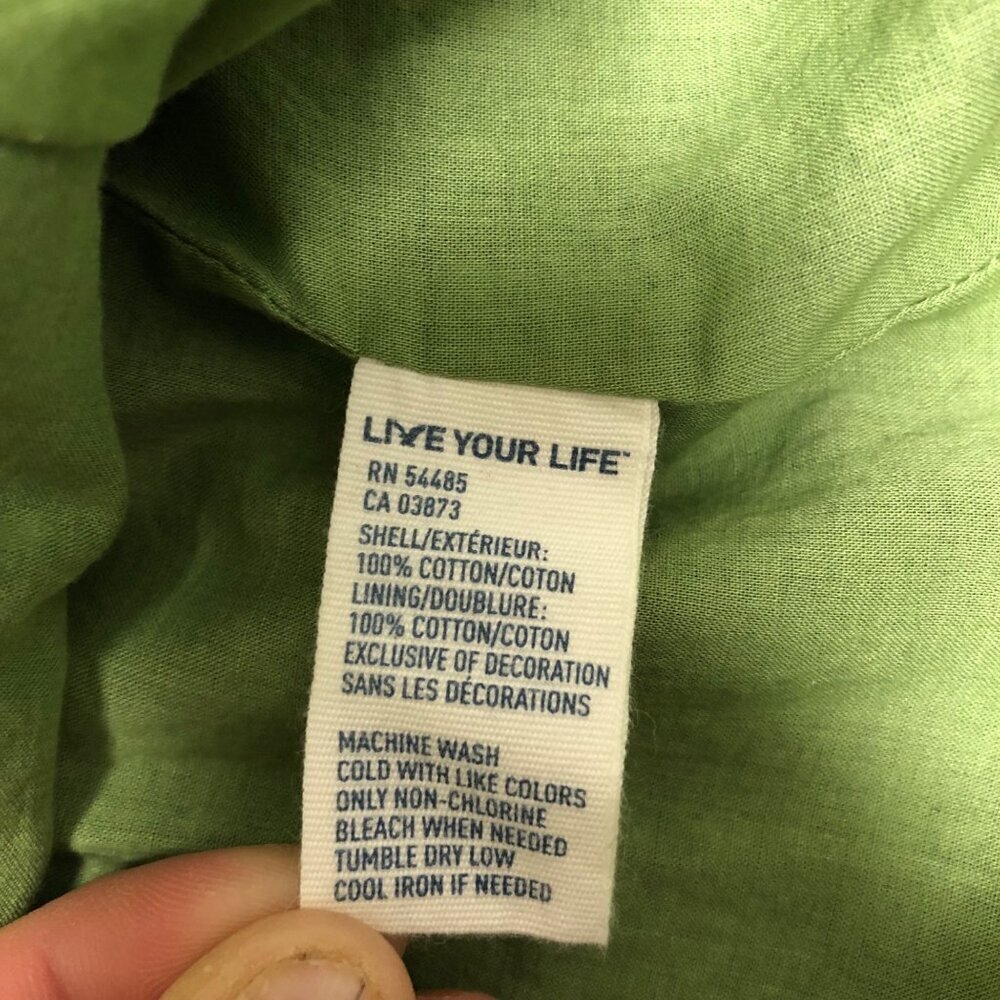 Vintage Y2K American Eagle Size 4 Baby Doll Dress Tier Ruffle Blue Green Cotton - Picture 10 of 11